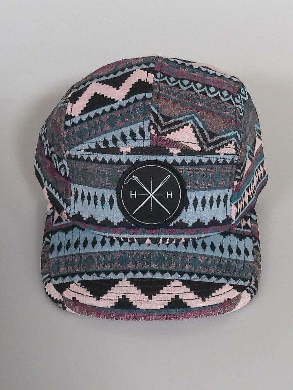 Hamid Holloman 5 Panel Hat Tribal Aztec Pattern Strapback Streetwear Cap